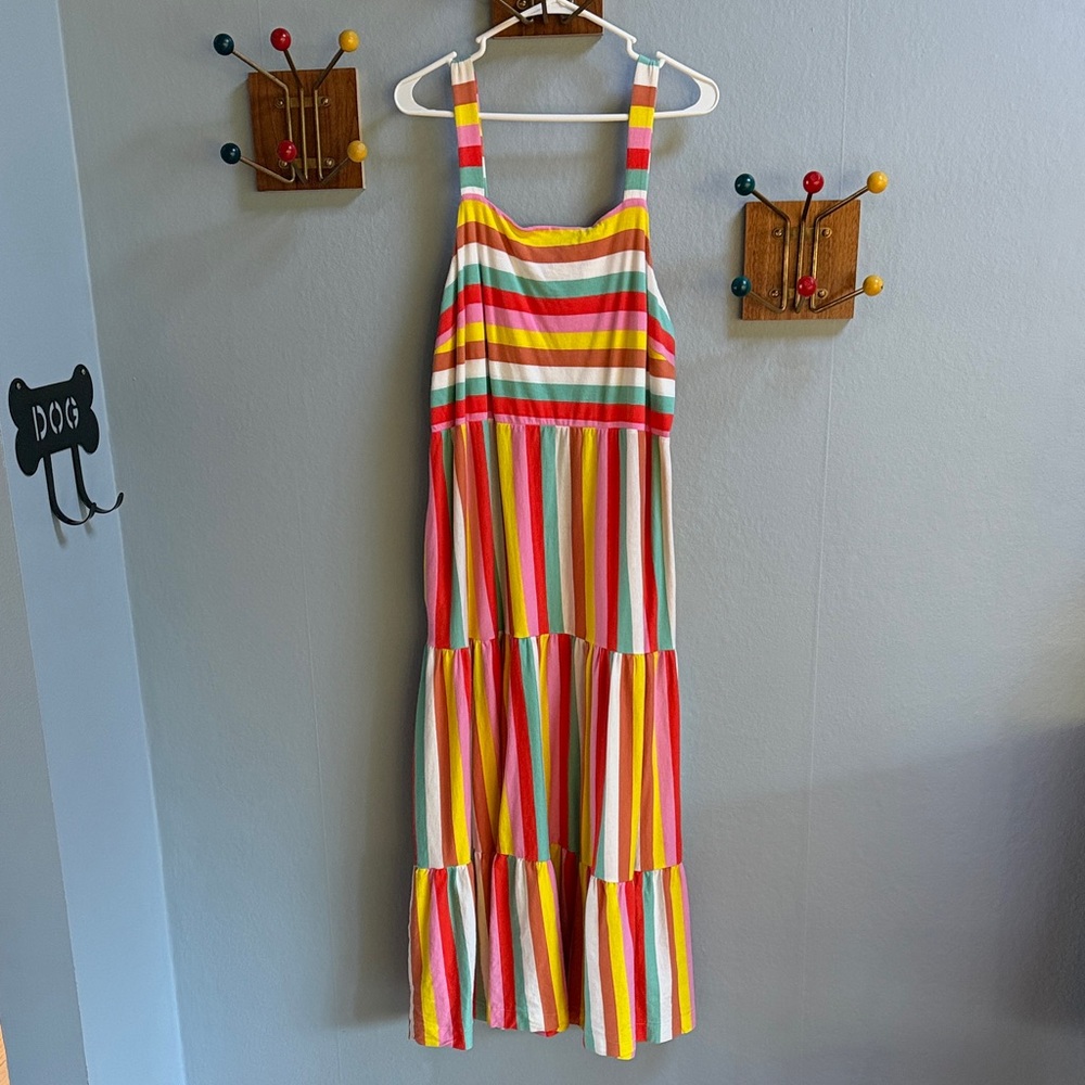 J. Crew Bright Striped Sundress in Pink, Yellow, Orange, Blue, White